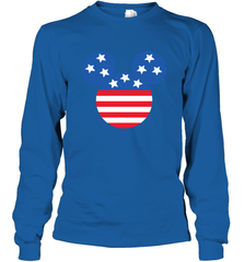 Disney Mickey Mouse Head America Flag Long Sleeve T-Shirt Long Sleeve T-Shirt - HorseTee