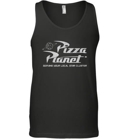 Disney Pixar Toy Story Pizza Planet Distressed Logo Men's Tank Top Men's Tank Top / Black / XS Men's Tank Top - HorseTee