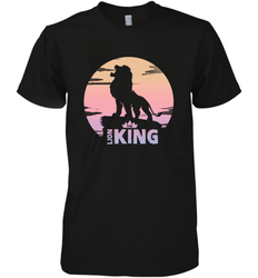 Disney Lion King Simba Crown Logo Gradient Sunset Silhouette Men's Premium T-Shirt