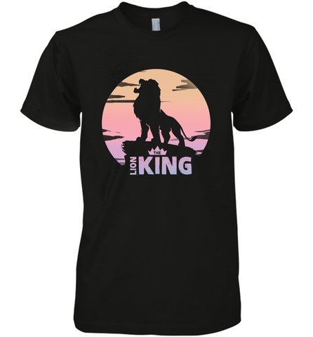 Disney Lion King Simba Crown Logo Gradient Sunset Silhouette Men's Premium T-Shirt Men's Premium T-Shirt / Black / XS Men's Premium T-Shirt - HorseTee