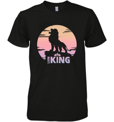 Disney Lion King Simba Crown Logo Gradient Sunset Silhouette Men's Premium T-Shirt Men's Premium T-Shirt - HorseTee