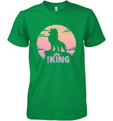 Disney Lion King Simba Crown Logo Gradient Sunset Silhouette Men's Premium T-Shirt
