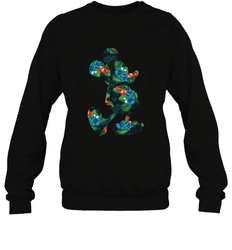 Disney Mickey Mouse Floral Silhouette Crewneck Sweatshirt