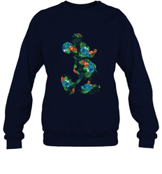 Disney Mickey Mouse Floral Silhouette Crewneck Sweatshirt