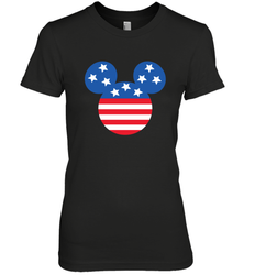 Disney Mickey Mouse Head America Flag Women's Premium T-Shirt