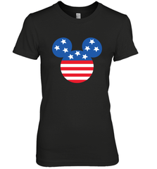 Disney Mickey Mouse Head America Flag Women's Premium T-Shirt Women's Premium T-Shirt - HorseTee