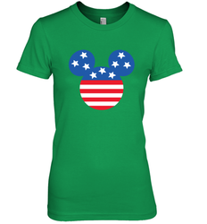 Disney Mickey Mouse Head America Flag Women's Premium T-Shirt