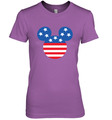 Disney Mickey Mouse Head America Flag Women's Premium T-Shirt Women's Premium T-Shirt - HorseTee